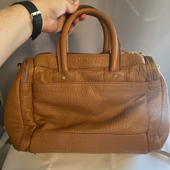 Aimee Kestenberg Car-Go Satchel Purse Handbag Shoulder Crossbody Bag Brown Zip - Picture 7 of 16